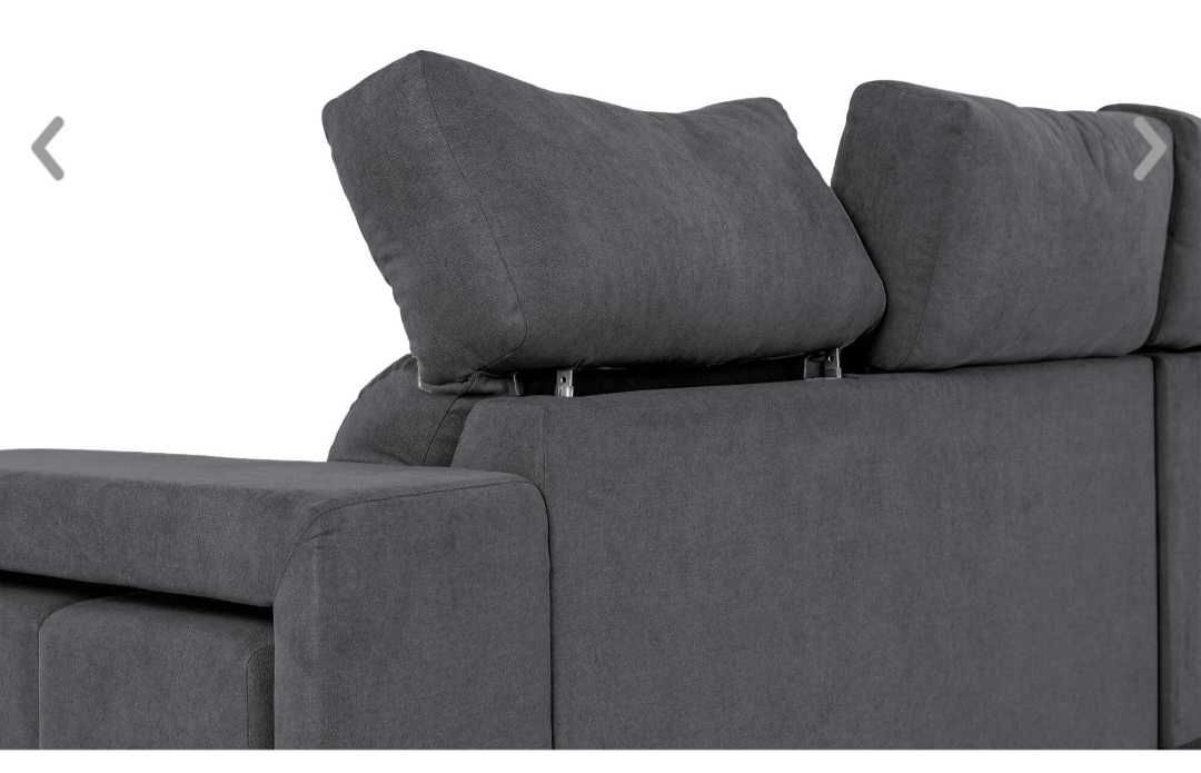 Sofá com chaise longue Baú e Pufs