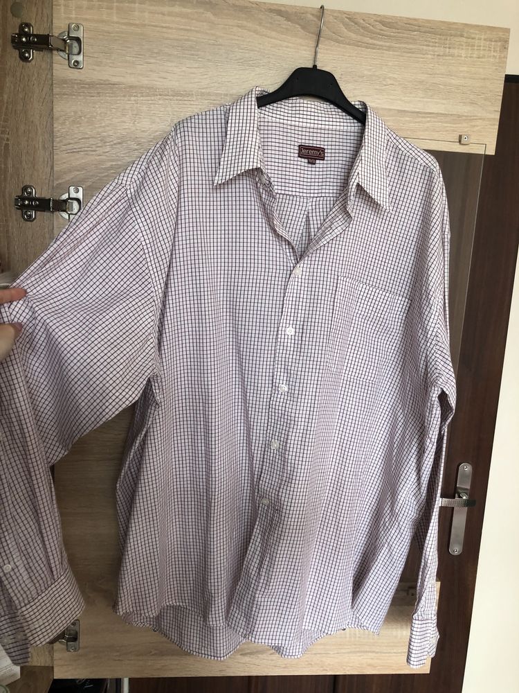 Koszula męska w kratę komunia wesele chrzciny XXL