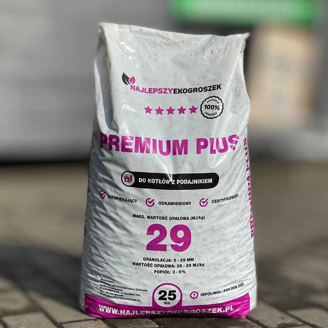 Groszek Premium Plus NR 1 W POLSCE 28 MJ/kg suchy i błyszczący węgiel