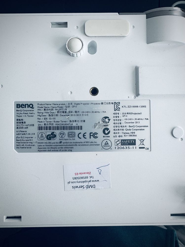 Projektor BenQ GP10 - na części lub do naprawy