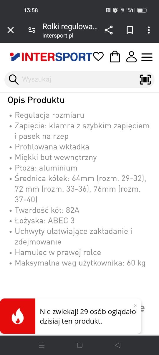 Rolki dzieciece firefly 29-33 regulowane
