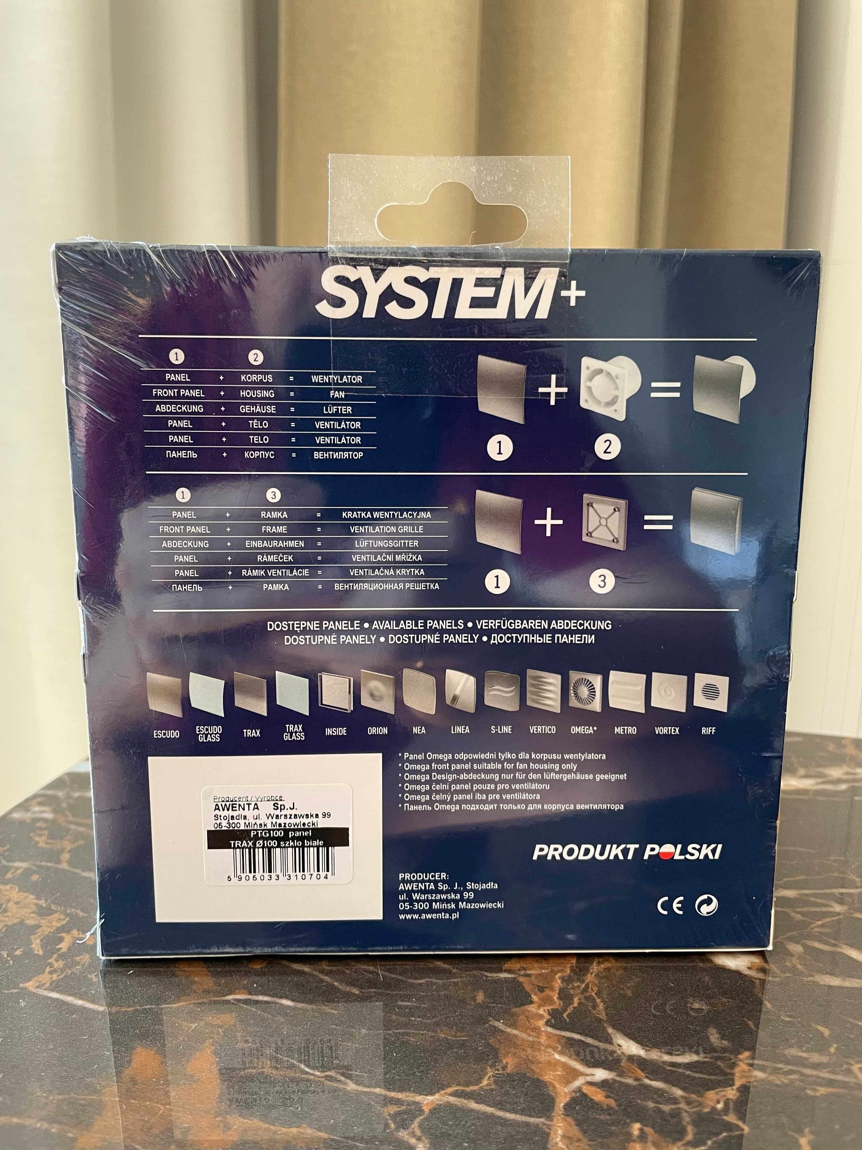 Awenta System + Szklany panel Trax PTG100 szkło białe matowe