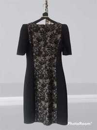 Orsay piękna czarna sukienka we wzory koronka/kwiaty r. S (34/36)