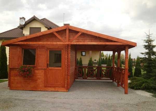 DOMEK WIOLA Letniskowy 4,5x6m BAL 44mm Taras / Wiata PROJEKT NA WYMIAR