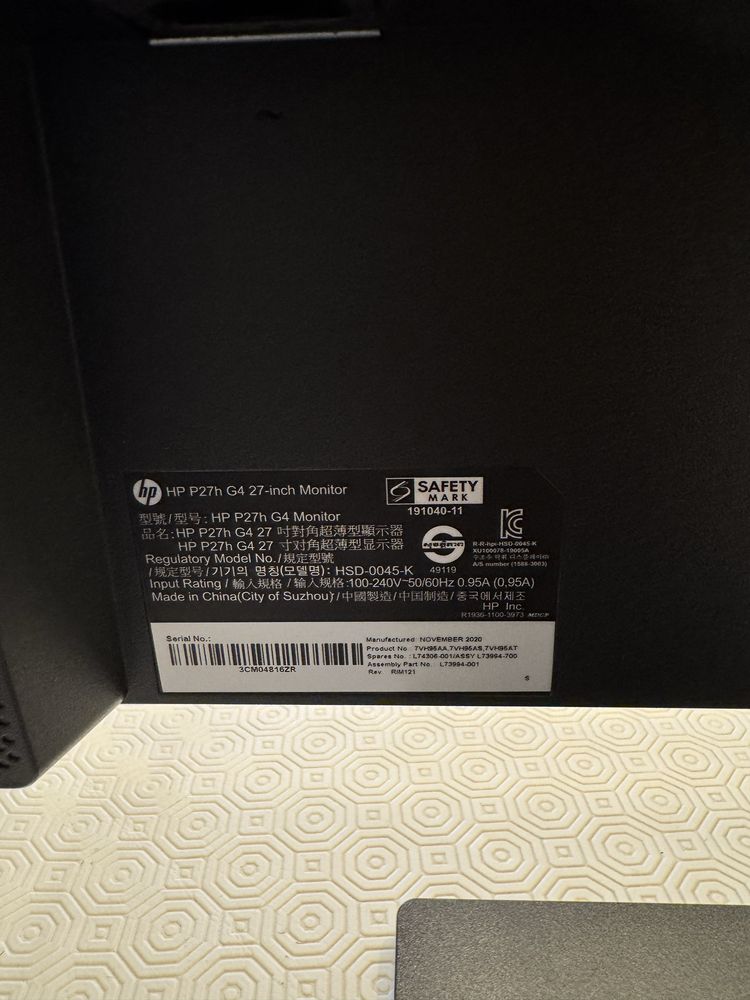 Monitor HP 27’’ P27h G4 Full HD