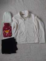 Zestaw zimowy: bluza polarowa Reserved, czapka, szalik, termofor