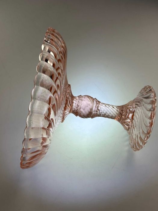 Patera rozalinowa  spirelli Ząbkowice Serwicki wys 17 cm