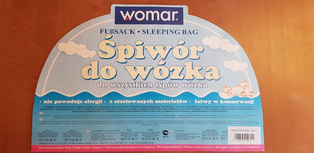 Śpiwór do wózka / sanek firmy Womar. Nowy!