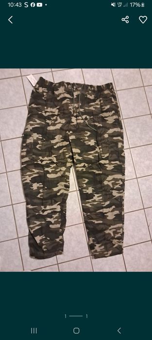 Spodnie moro 4 XL w pasie na gumce szer. 61 x 2 czyli 122 z 5 kieszeni