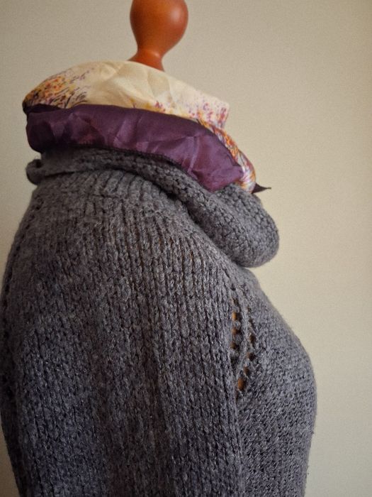 Sukienka tunika sweterkowa mocno uciagliwa F&F spokojny fiolet r uniw