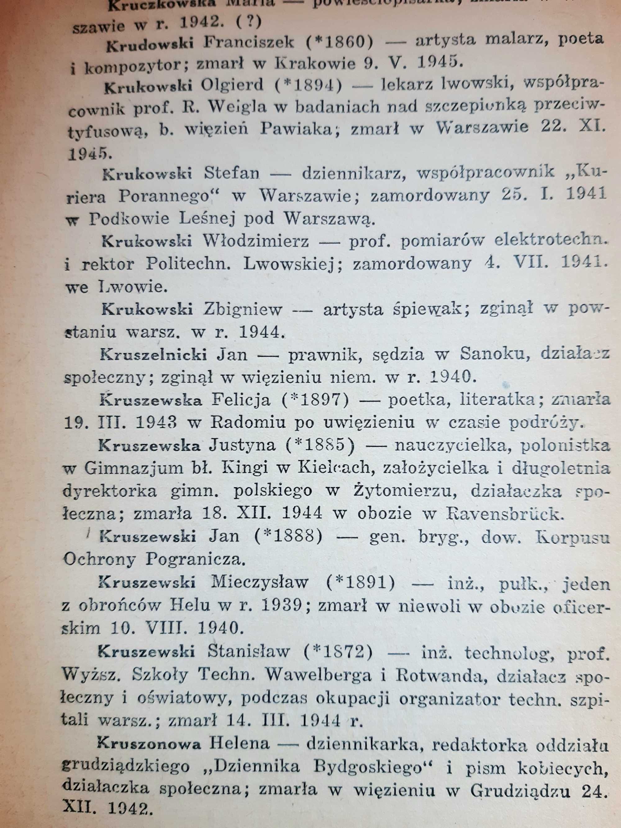 Lista strat kultury polskiej 1939/1946 Olszewicz wpis Jerzy Wyrozumski