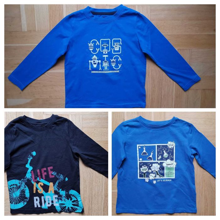 KOSZULKI 3 sztuki 98/104 bluzy bluzka koszulka T-shirt długi rękaw