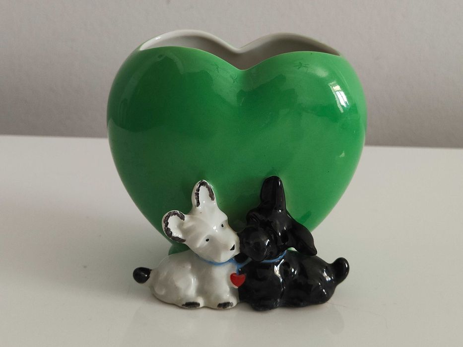 Floreiro | Formato Coração + Cães | Eletro-Cerâmica | Candal