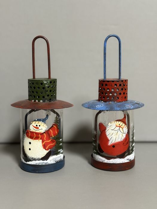 Два різдвяних ліхтарика - підсвічника. Нові. 16,5см.