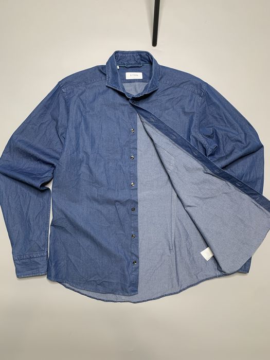 Мужская джинсовая рубашка Eton casual fit denim shirt
