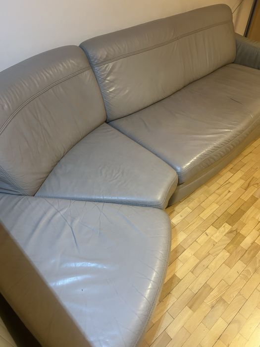 Sofa ze skóry z funkcją spania