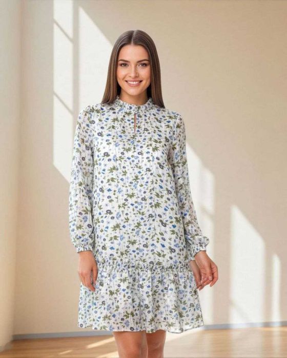 Платье белое воздушное с рукавом Marks&Spencer, р. XS/S