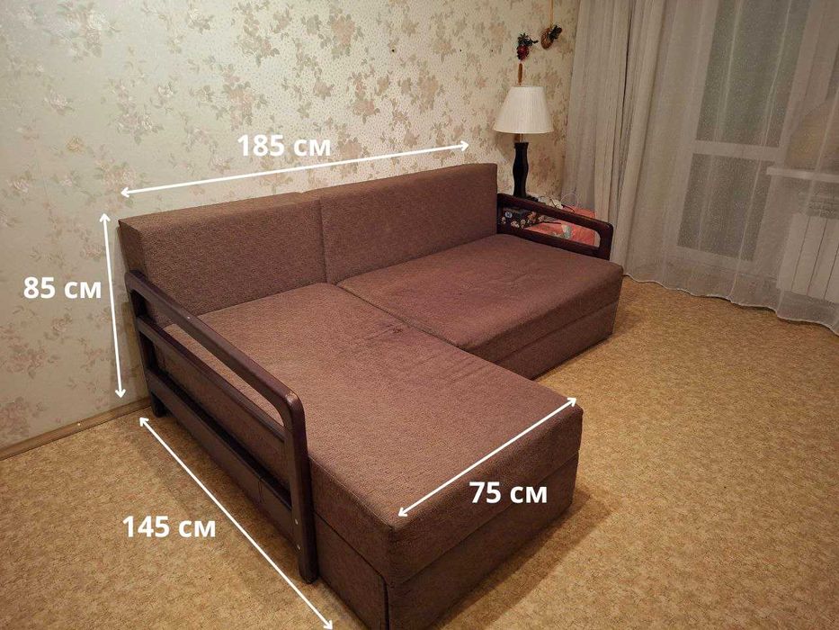 Раскладной угловой диван с ящиком