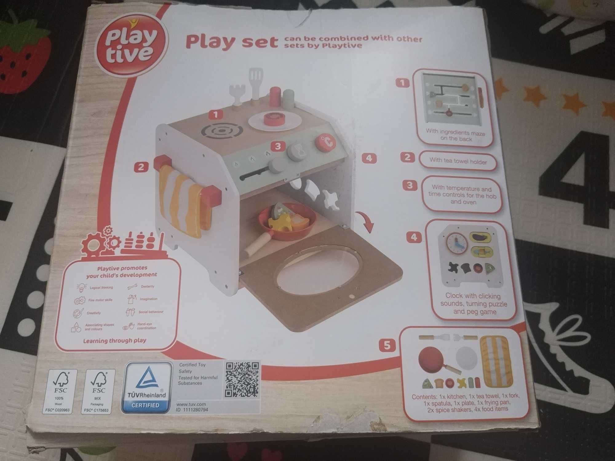 Drewniana kuchnia, piekarnik,piec do pizzy, zabawka, odgrywanie ról