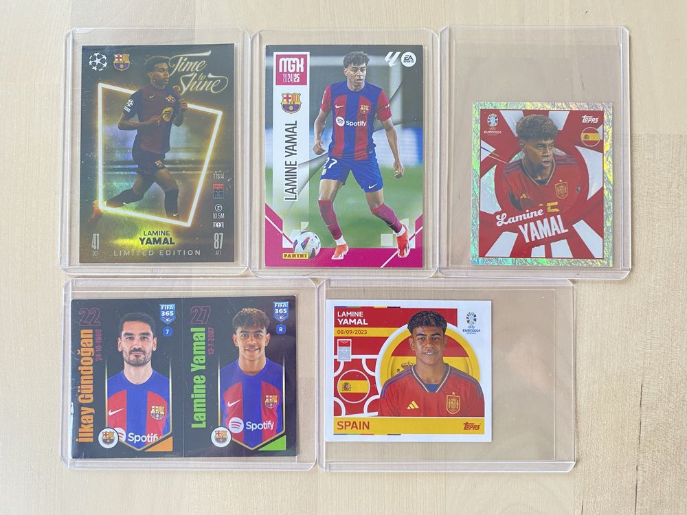 Lamine Yamal Barcelona Espanha Cartas e Cromos Topps e Panini