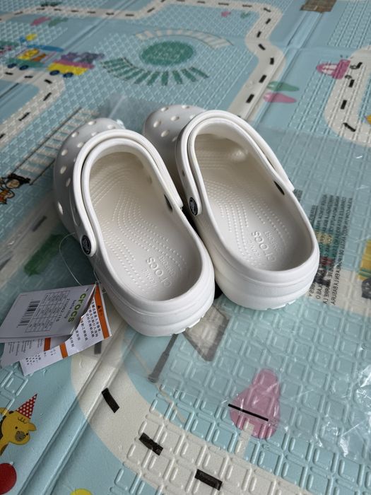 Сабо Crocs Classic Platform 39 р 25,0 см шльопанці жіночі білі M6 M7