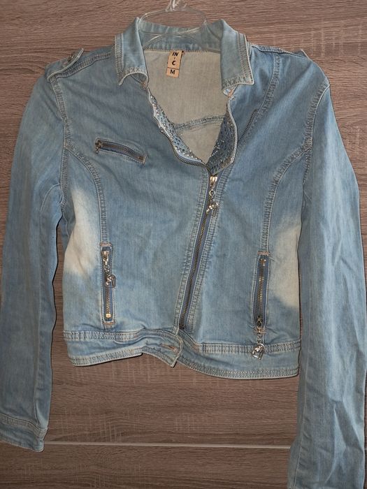 Jeansowa ramoneska z ćwiekami Cinic M