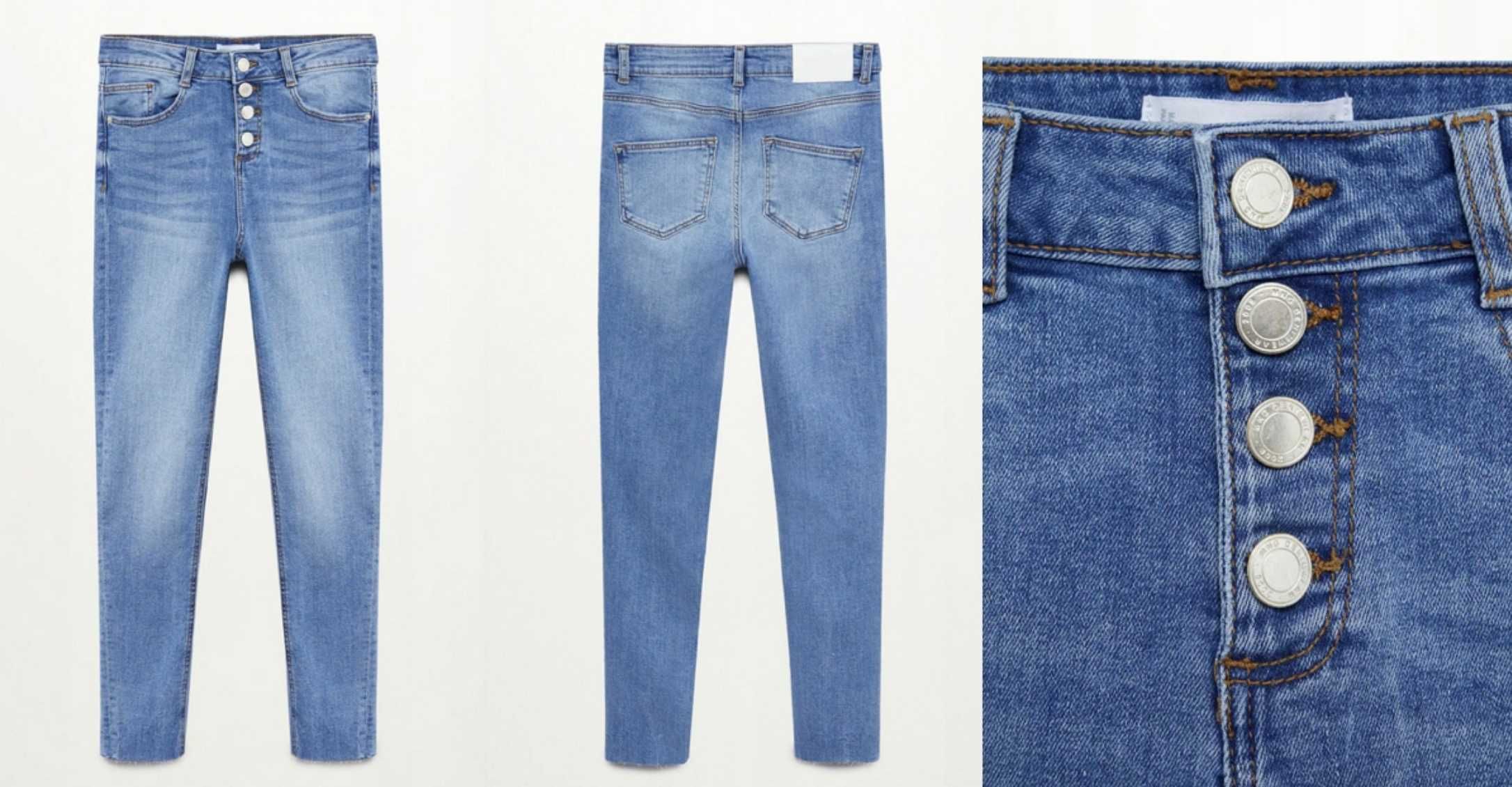 Mango nowe spodnie jeans rurki z podwyższoną talią 15 16 lat 171