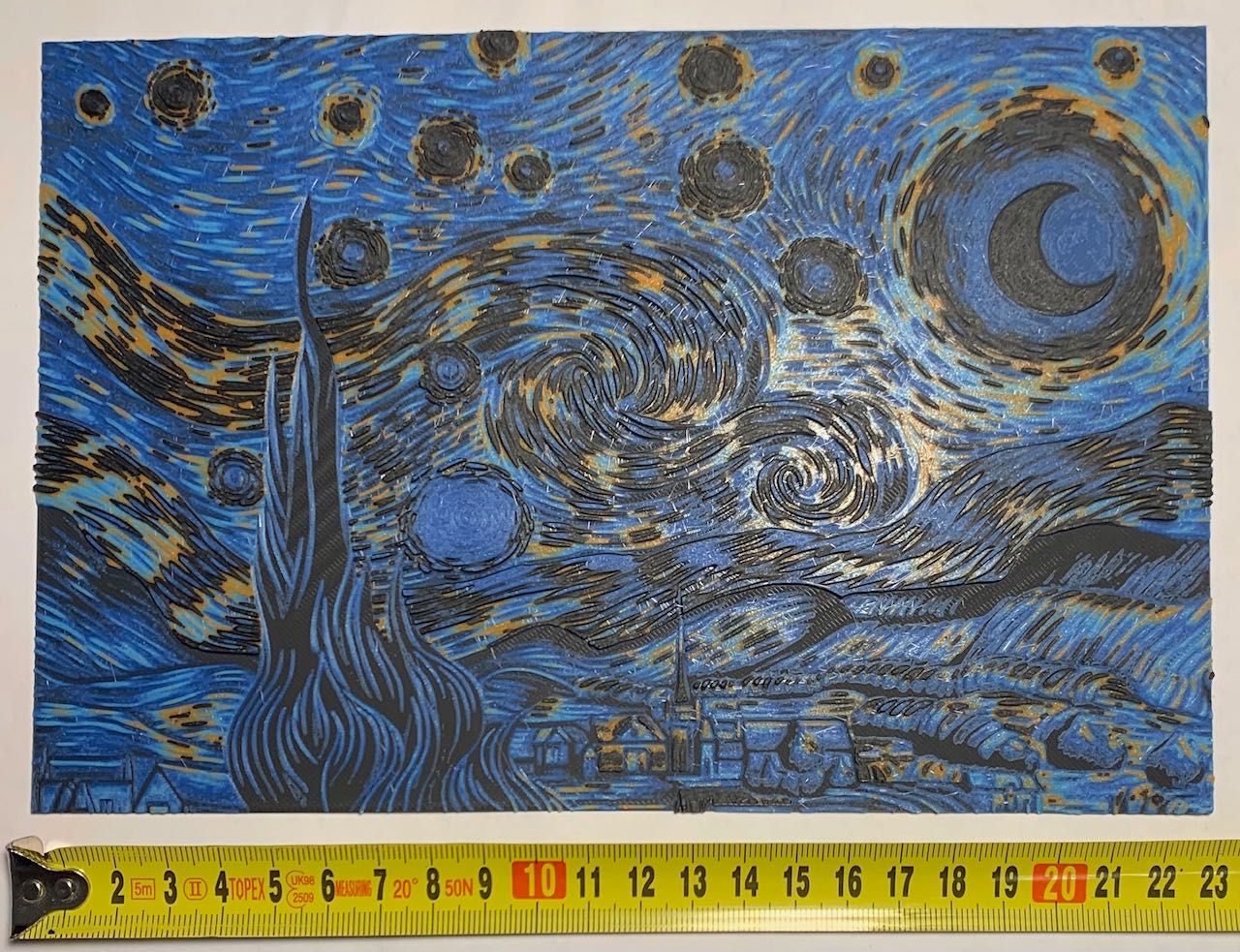 obraz ale Van Gogh Gwiaździsta noc 23x15 płaskorzeźba litografia 3D