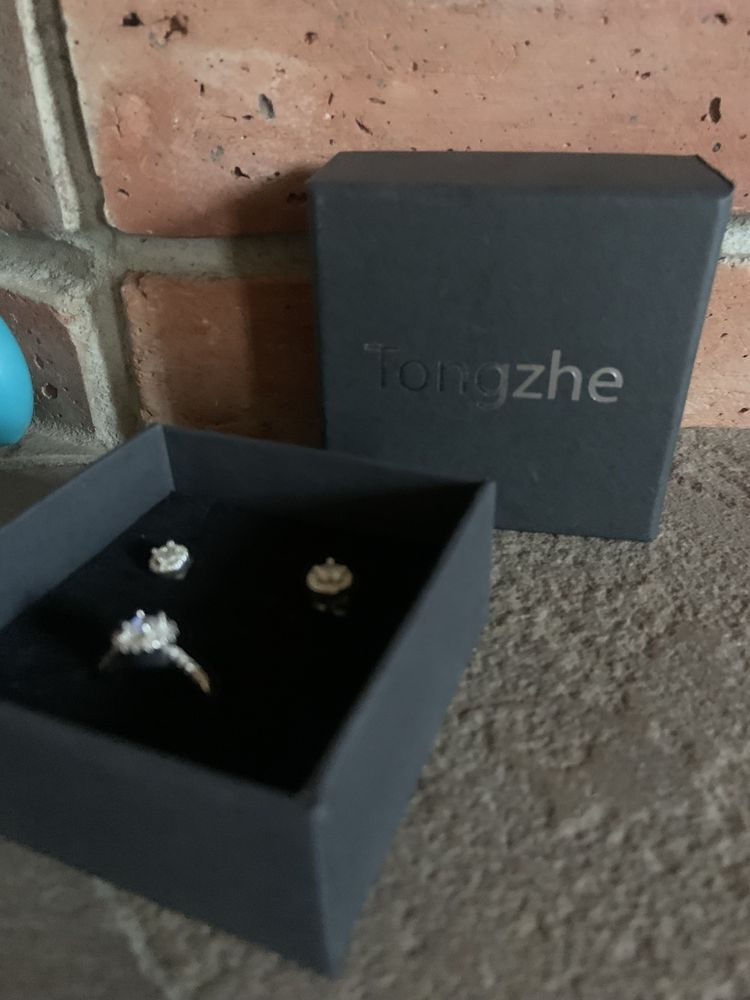 Набір: сережки і перстень із стерлінгового турецького срібла Tongzhe
