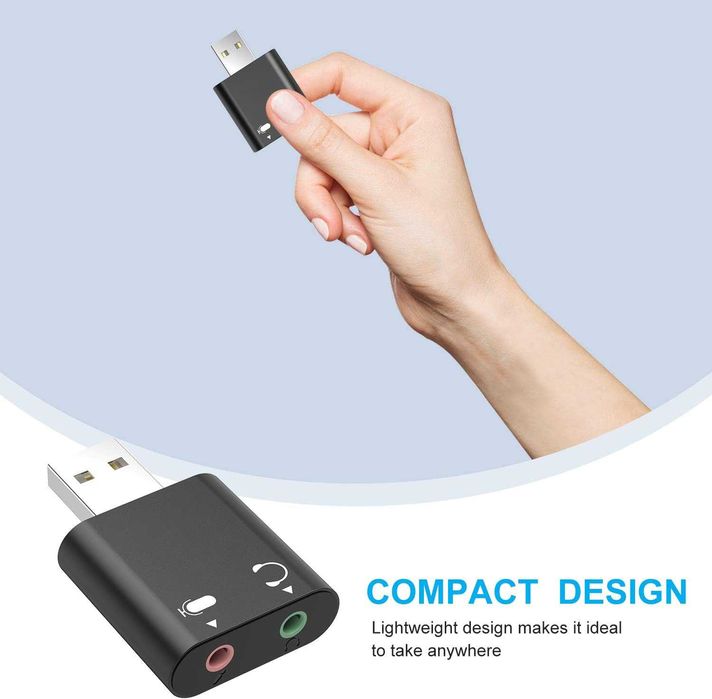 Zewnętrzna karta dźwiękowa USB Sound Card do komputera laptopa PS4 PS5