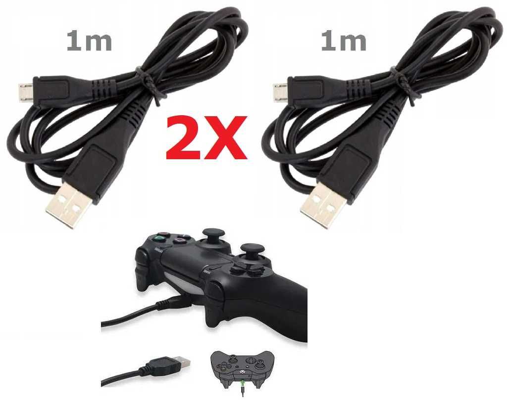 2 x Kabel micro USB ładowanie Pad PS4 Xbox One Micro USB 1m