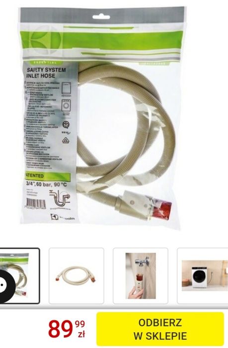 Wąż dopływowy Electrolux E2WIS250A2 Pralka Zmywarka Safety System