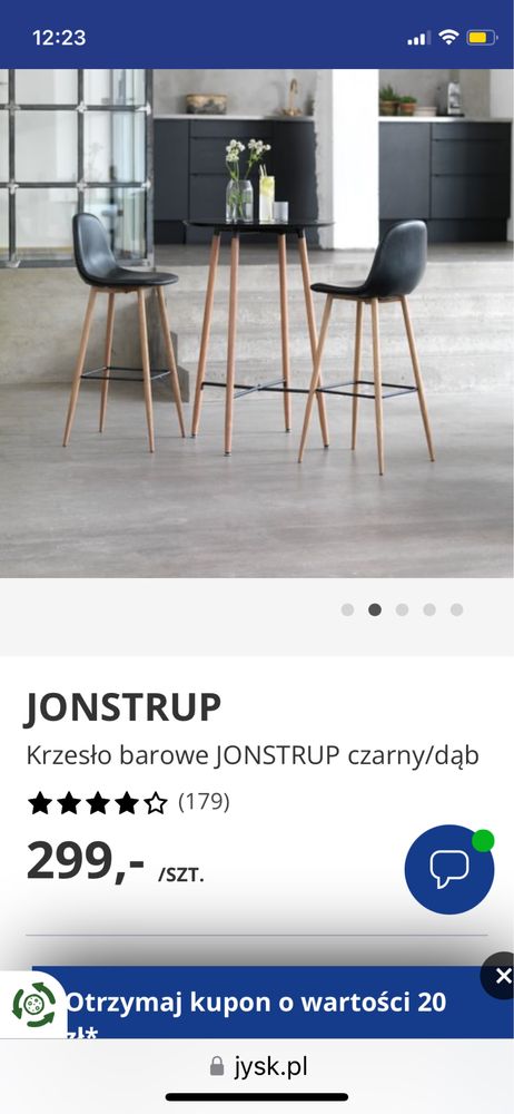 Hokery ekoskóra + stół