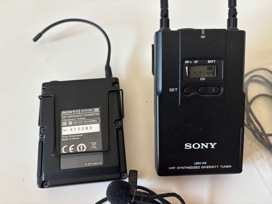 Microfone lapela Sony UTX-B2 + URX-P2