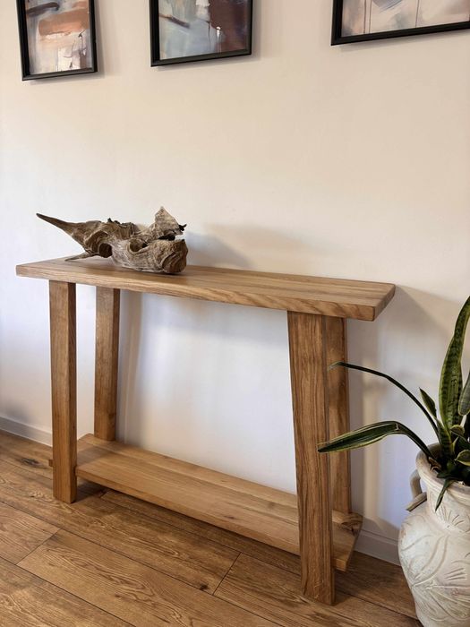 Drewniana dębowa konsola lite drewno porządny mebel
