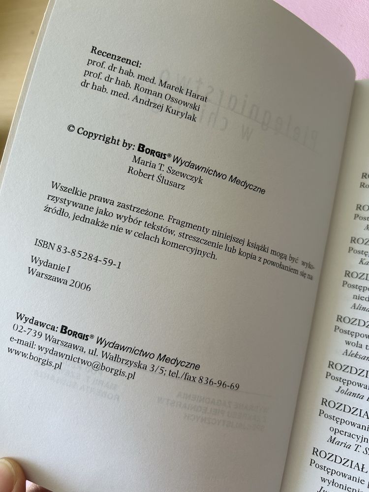 książka Pielęgniarstwo w chirurgii red Szewczyk Ślusarz