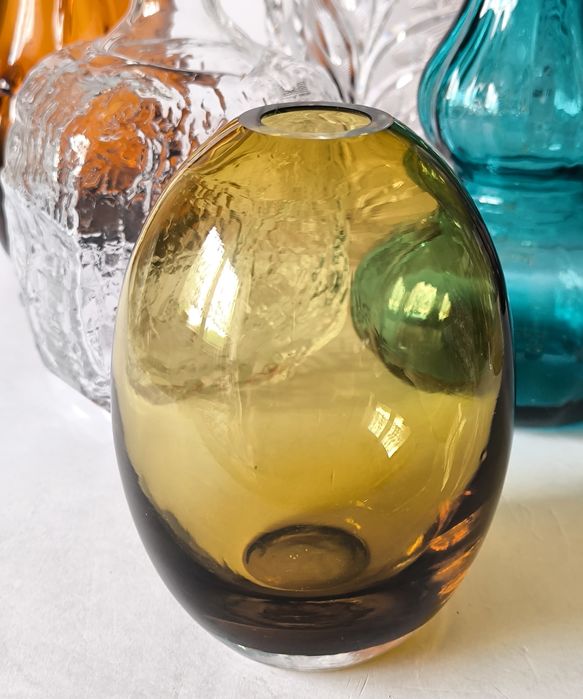Wazon piękne stare kolorowe szkło  vintage