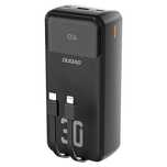 Powerbank Dudao K15MAX 30000mAh PD 22.5W z wbudowanymi kablami - czarn