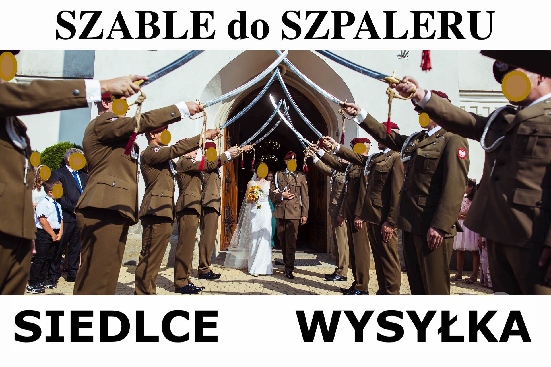 NAJTANIEJ Szable do ślubu, szpaler wojskowy, szpaler ślubny szable