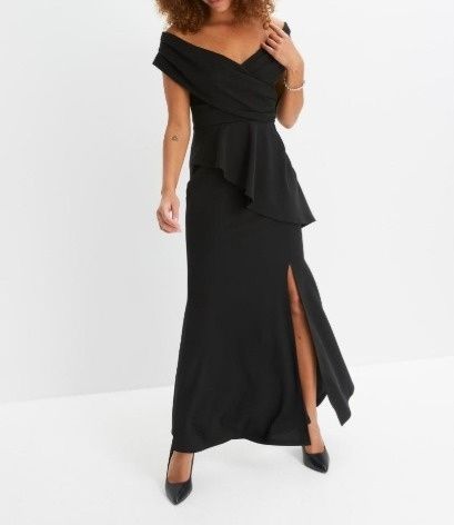 B.P.C długa sukienka wieczorowa z falbaną r.36/38