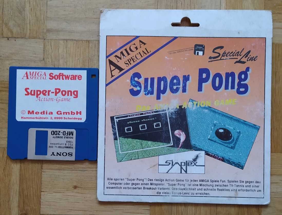 Gra SUPER-PONG amiga commodore 100% ok kolekcja dysk retro a500 a600