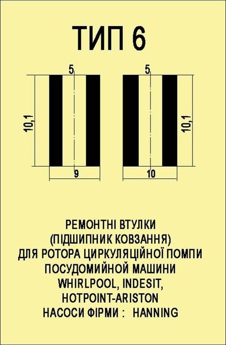Втулки циркуляційного насоса. Комплект- 2шт
