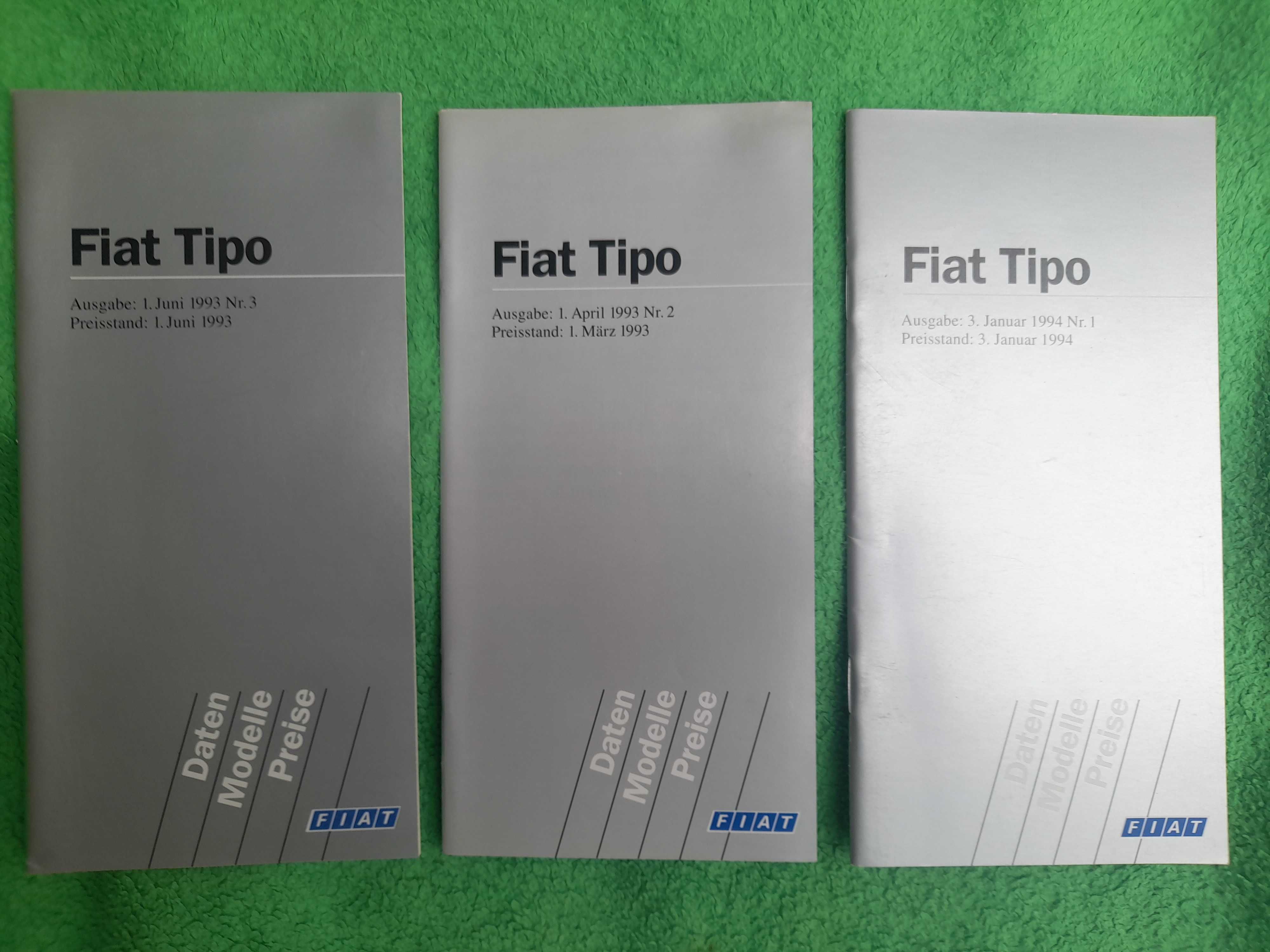 FIAT Tipo dane i wyposażenie, cenniki, język niemiecki rok 1993 i 1994