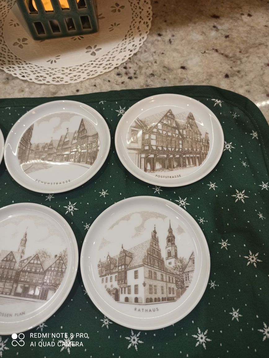 Porcelana Fürstenberg podstawki konfiturówki talerzyki 6 szt