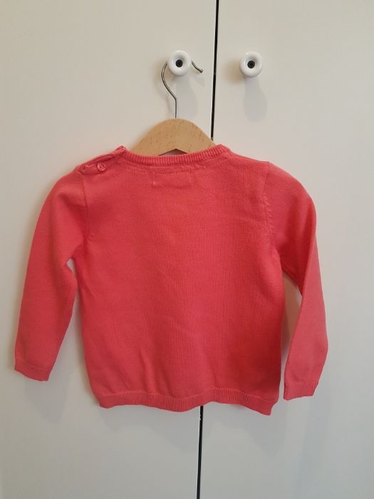 Camisola malha menina (azul e coral)