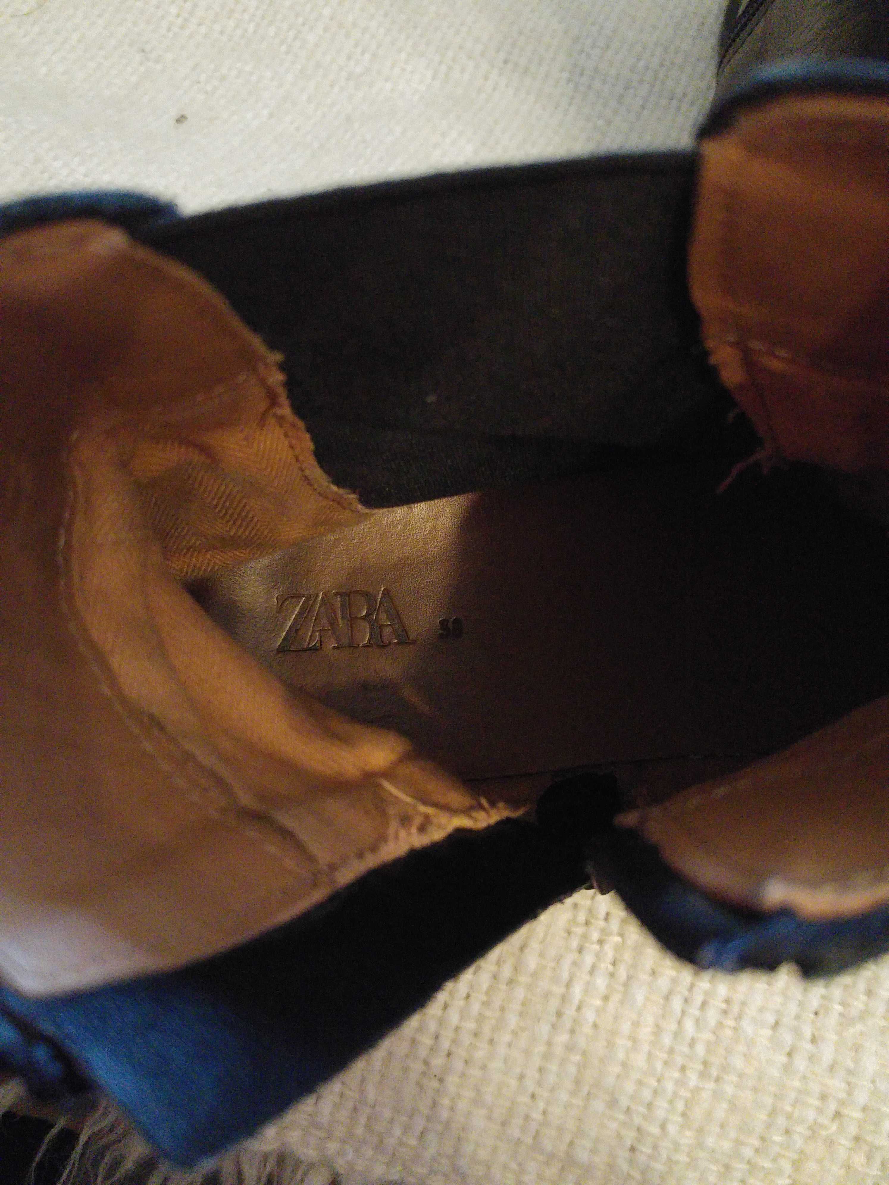 Buty, botki skórzane damskie Zara