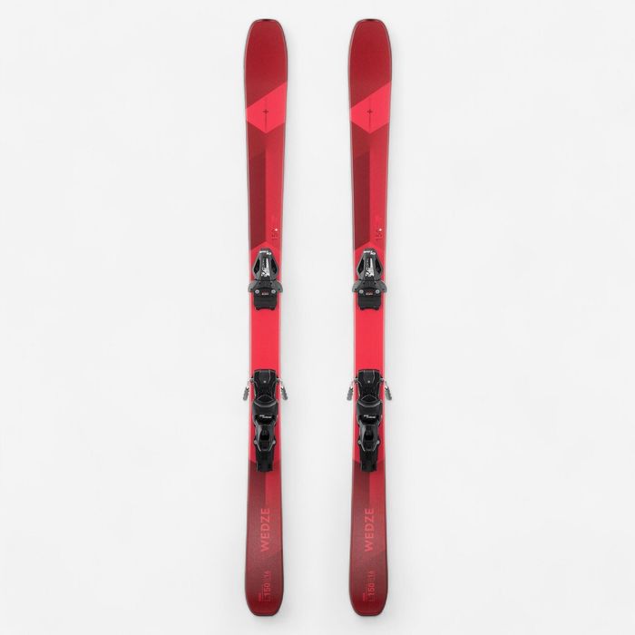 SKIS DE PISTA HOMEM COM FIXAÇÃO - CROSS 150+ - VERMELHO E BORDEAUX