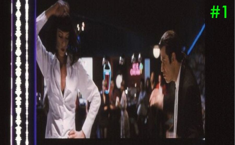 Fotogramas em película do filme PULP FICTION