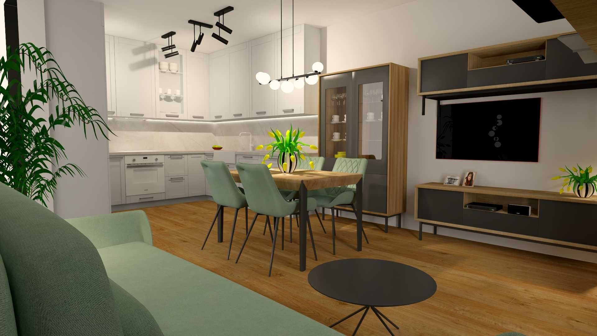 Projekt salonu z jadalnią