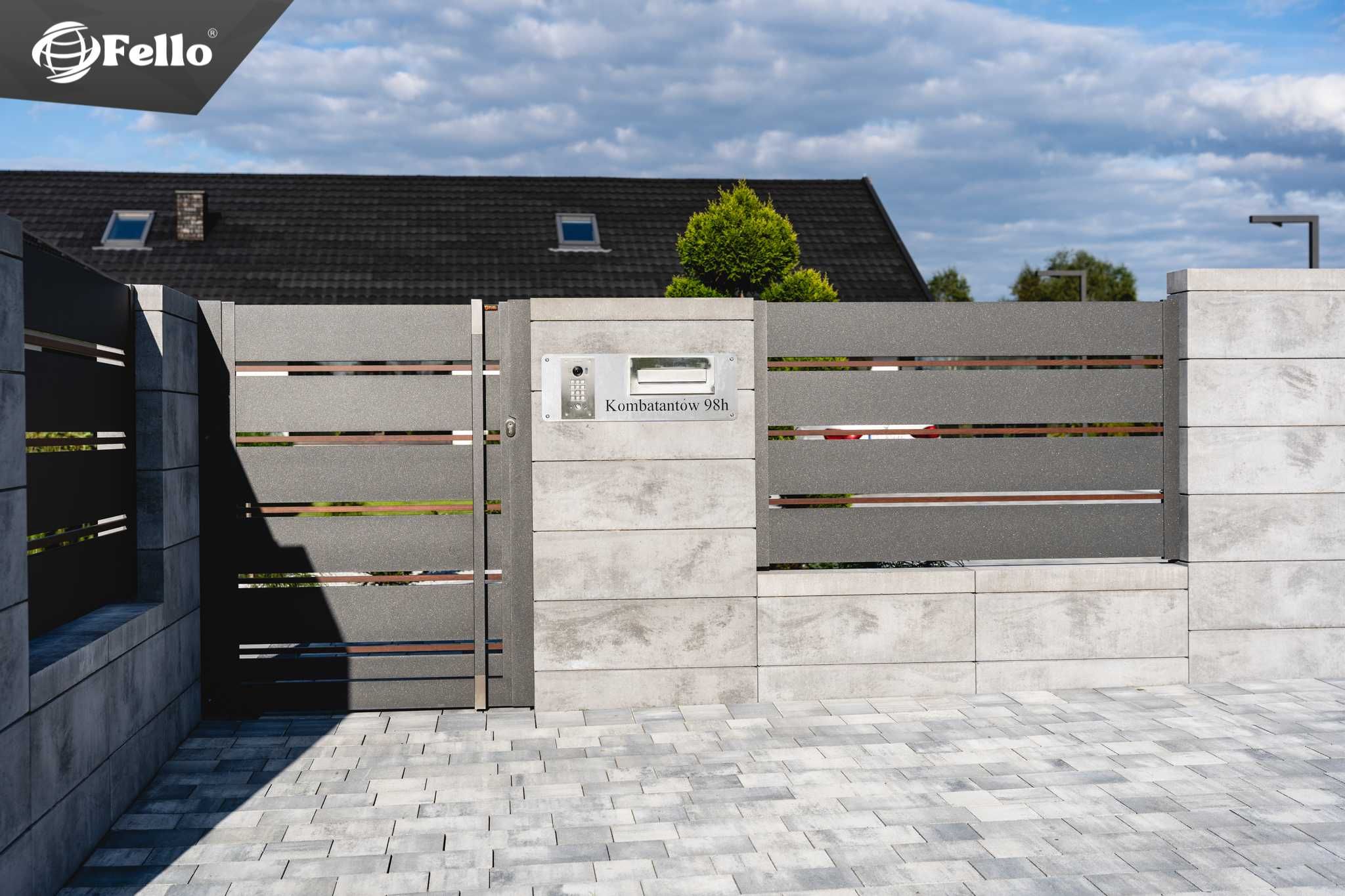 Ogrodzenie płot brama przesuwna skrzydłowa wjazdowa aluminium RAL